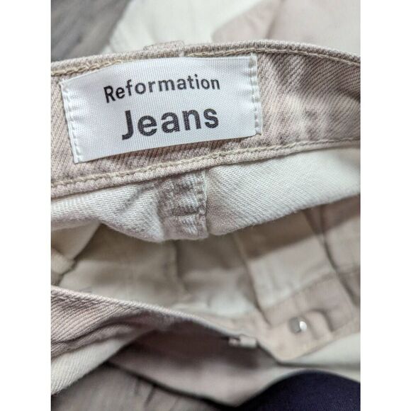 Reformation Cynthia tonal reworked high rise straight jeans 26 - Picture 5 of 11